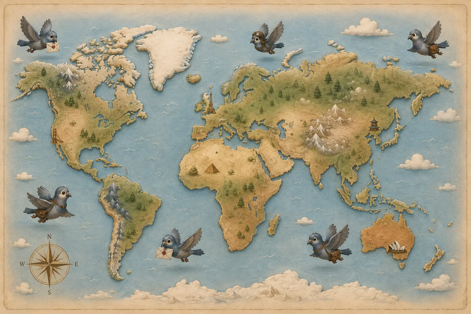 Talebound illustrated world map
